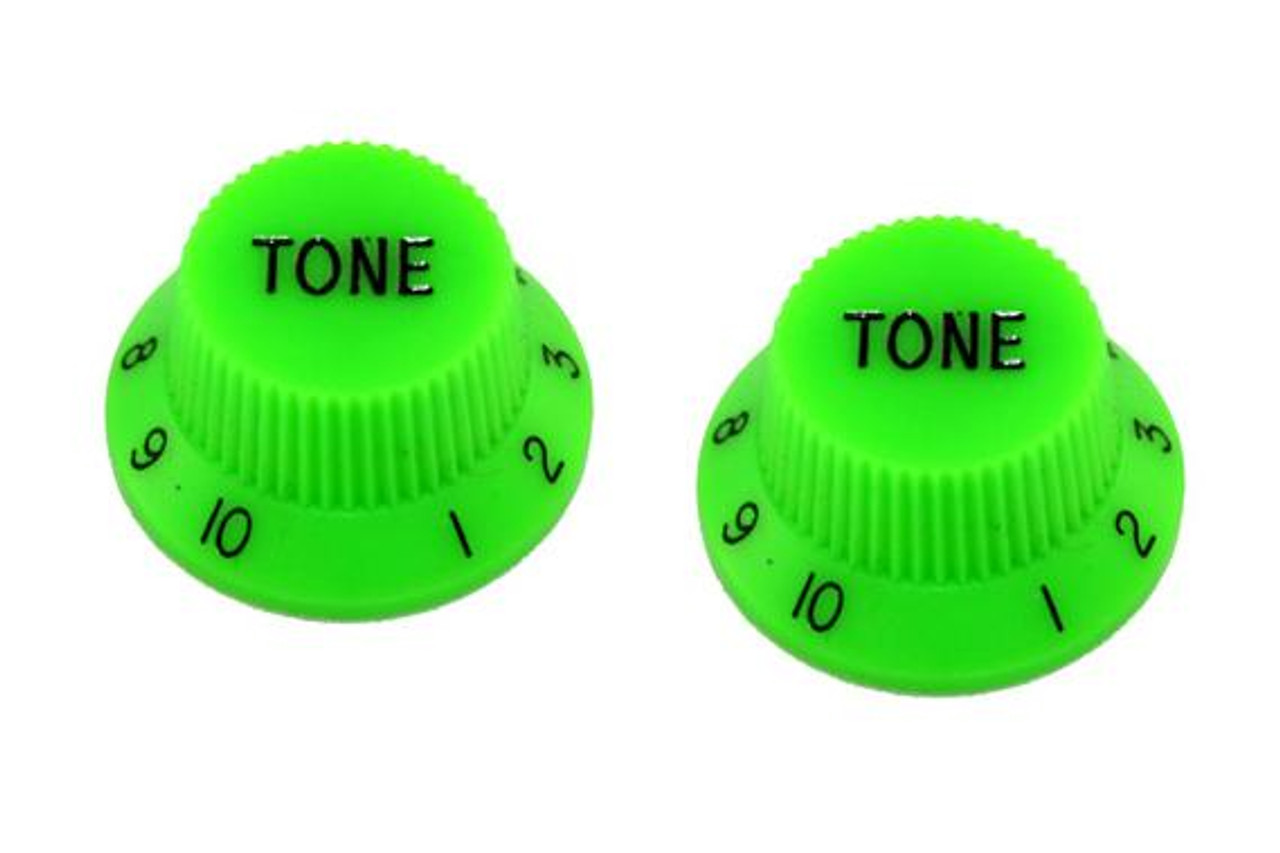 Green Tone Knobs For Stratocaster Set of 2 Plastic