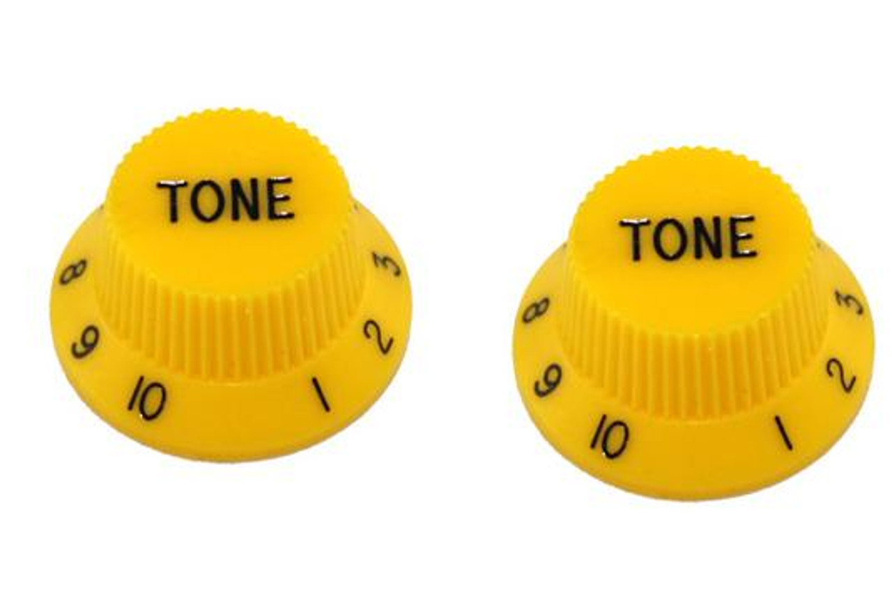 Yellow Tone Knobs For Stratocaster Set of 2 Plastic