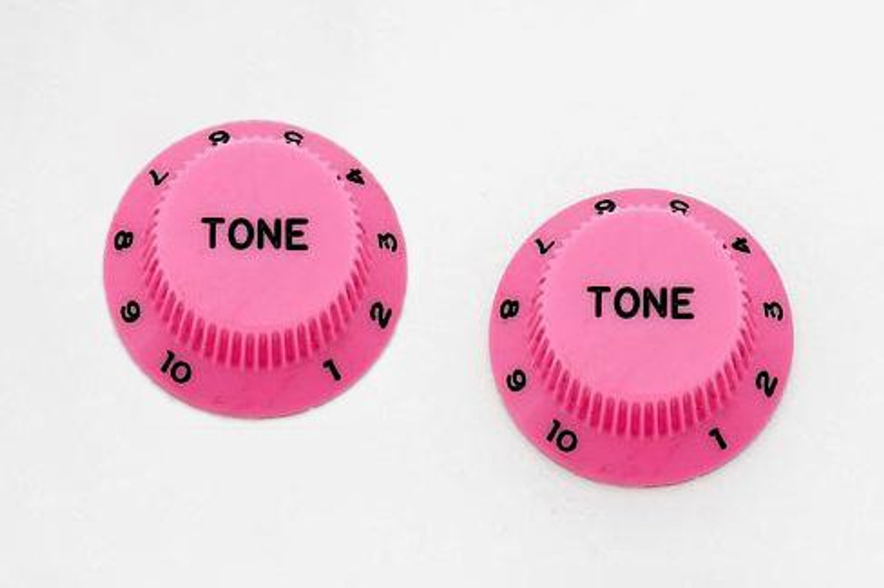 Hot Pink Tone Knobs For Stratocaster Set of 2 Plastic