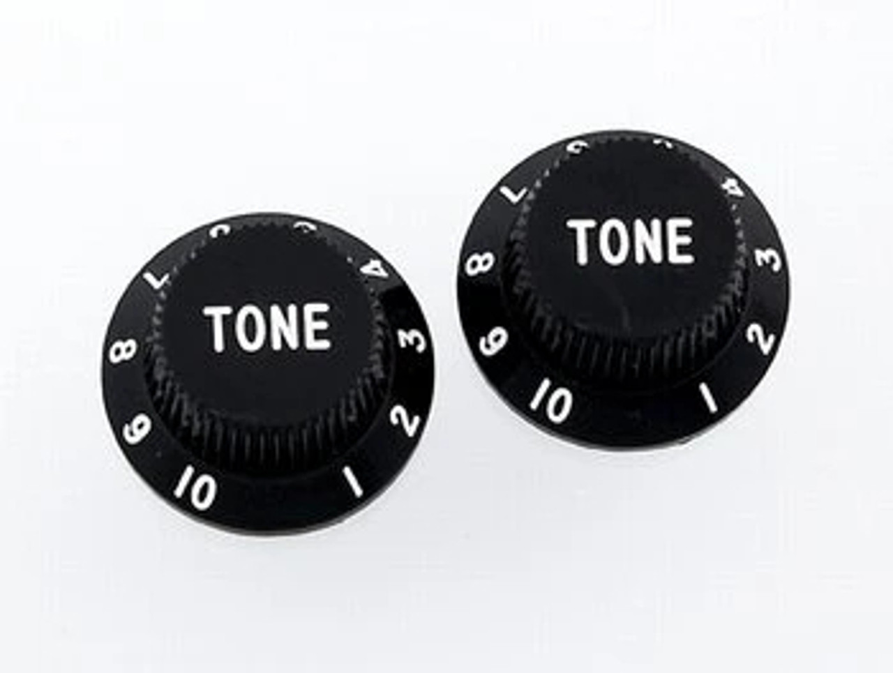 Black Tone Knobs For Stratocaster Set of 2 Plastic