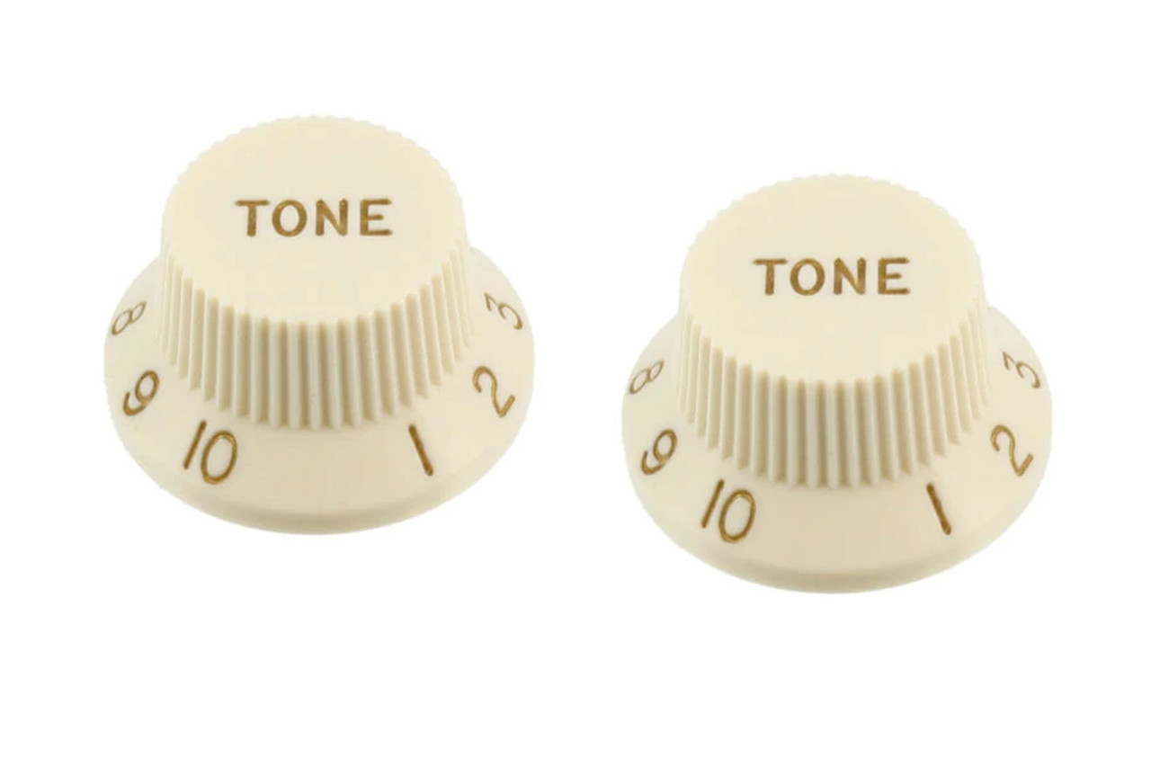 Parchment Tone Knobs For Stratocaster Set of 2 Plastic
