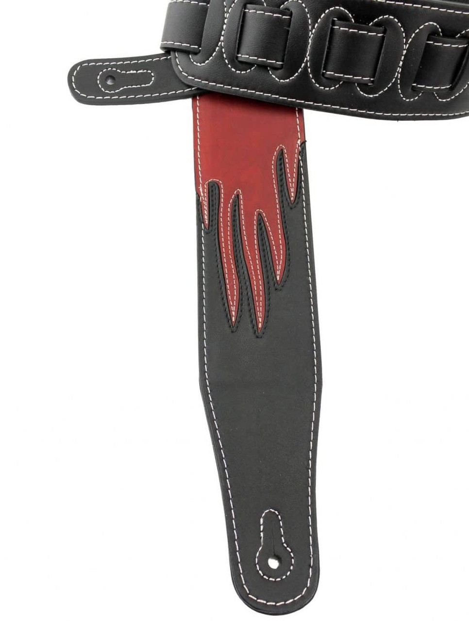 Red Flames on Black Strap