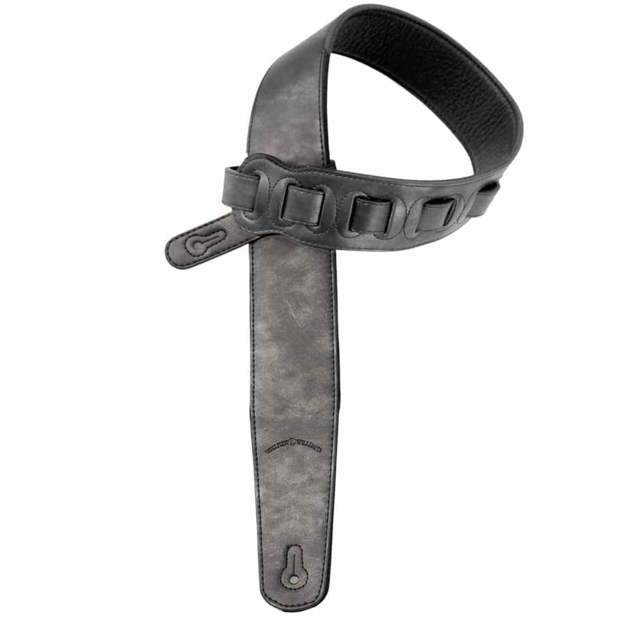 Metallic Pewter Leather Strap with Padded Glove Leather Back