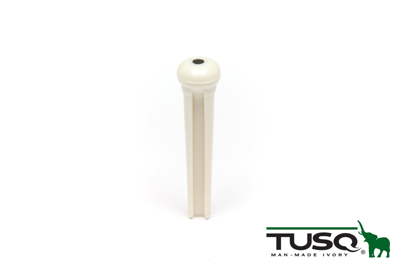 TUSQ TRADITIONAL BRIDGE PINS WHITE WITH 2MM BLK DOT