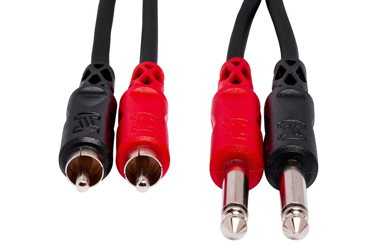 Hosa Stereo Interconnect Dual 1/4 in TS to Dual RCA 3 m