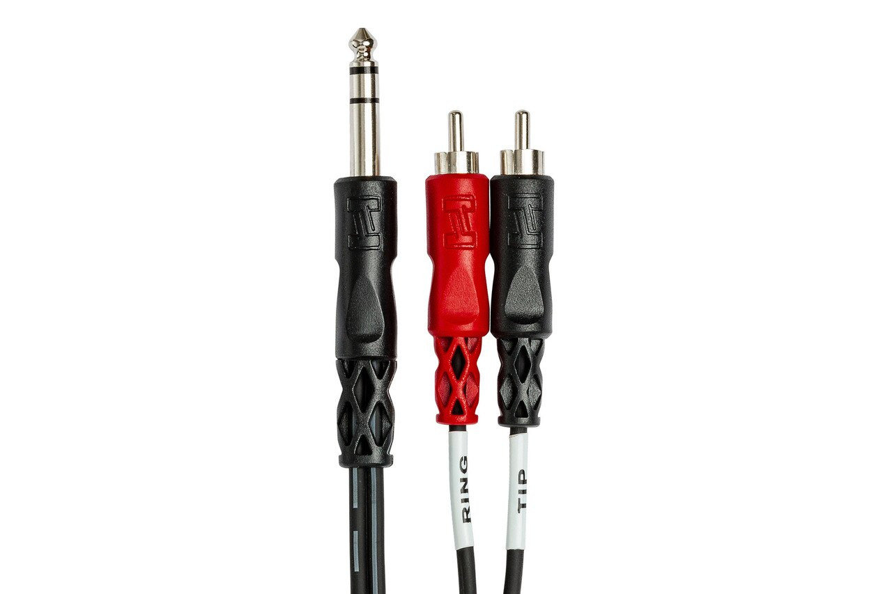 Hosa Insert Cable 1/4 in TRS to Dual RCA 3 m