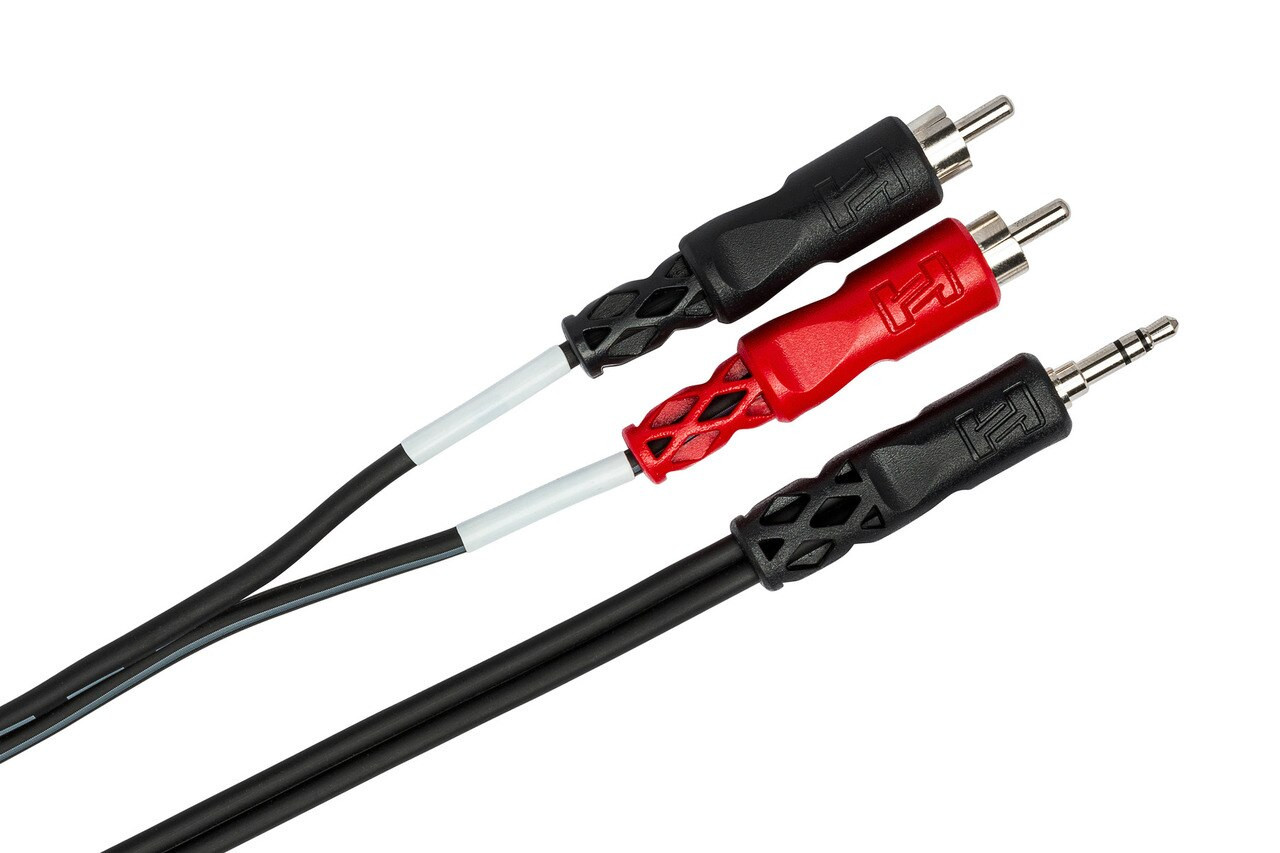 Hosa Stereo Breakout 3.5 mm TRS to Dual RCA 10 ft