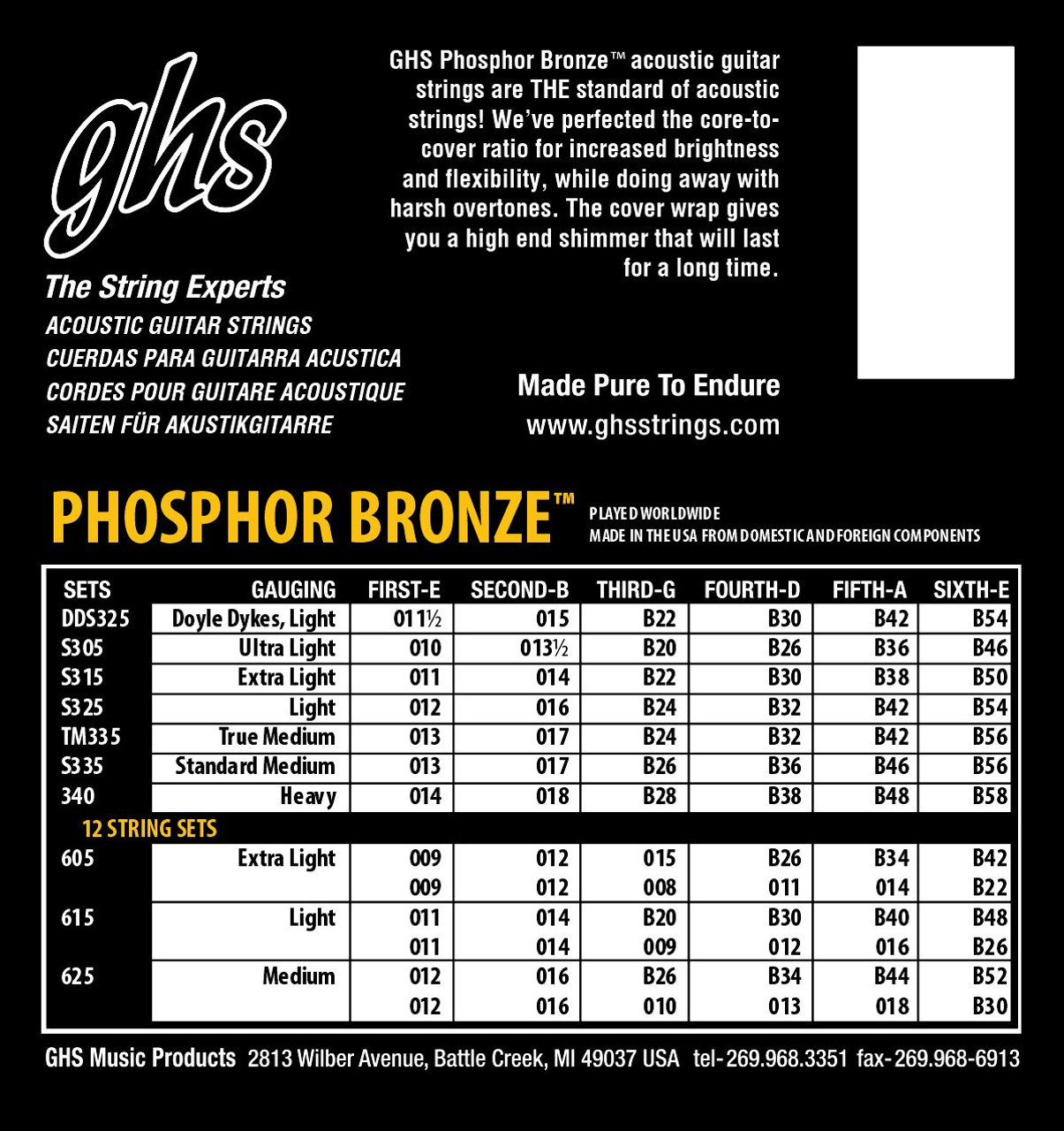 GHS Phosphor Bronze  Medium 13-56