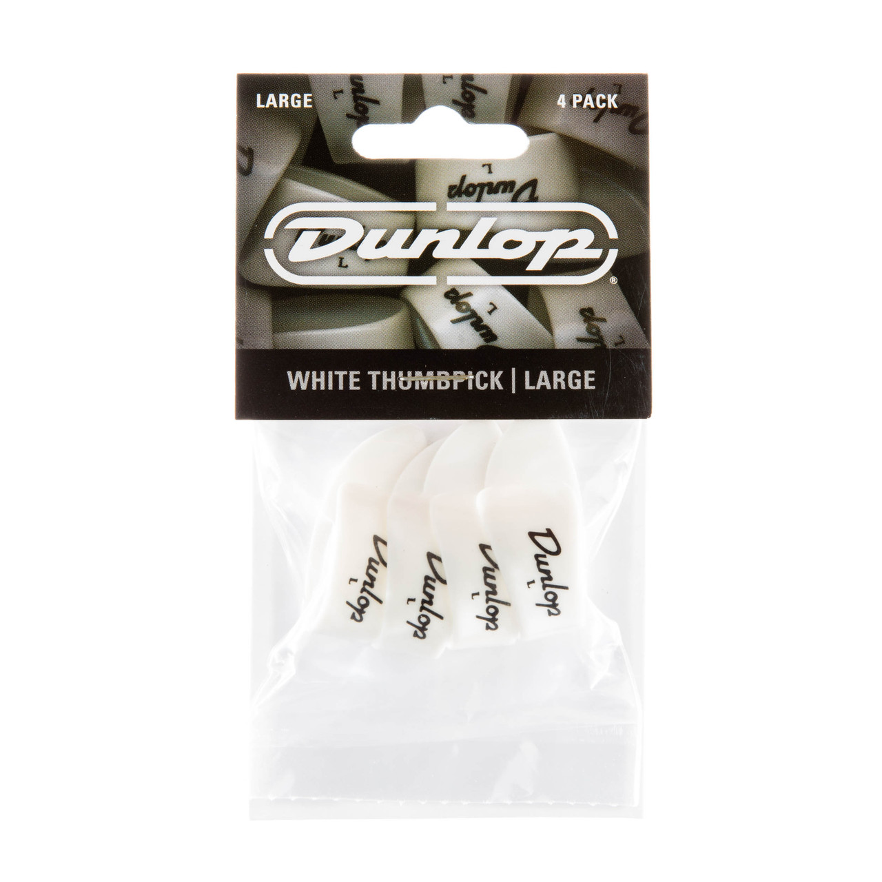 Dunlop White Large Thumbpicks 4 Pack