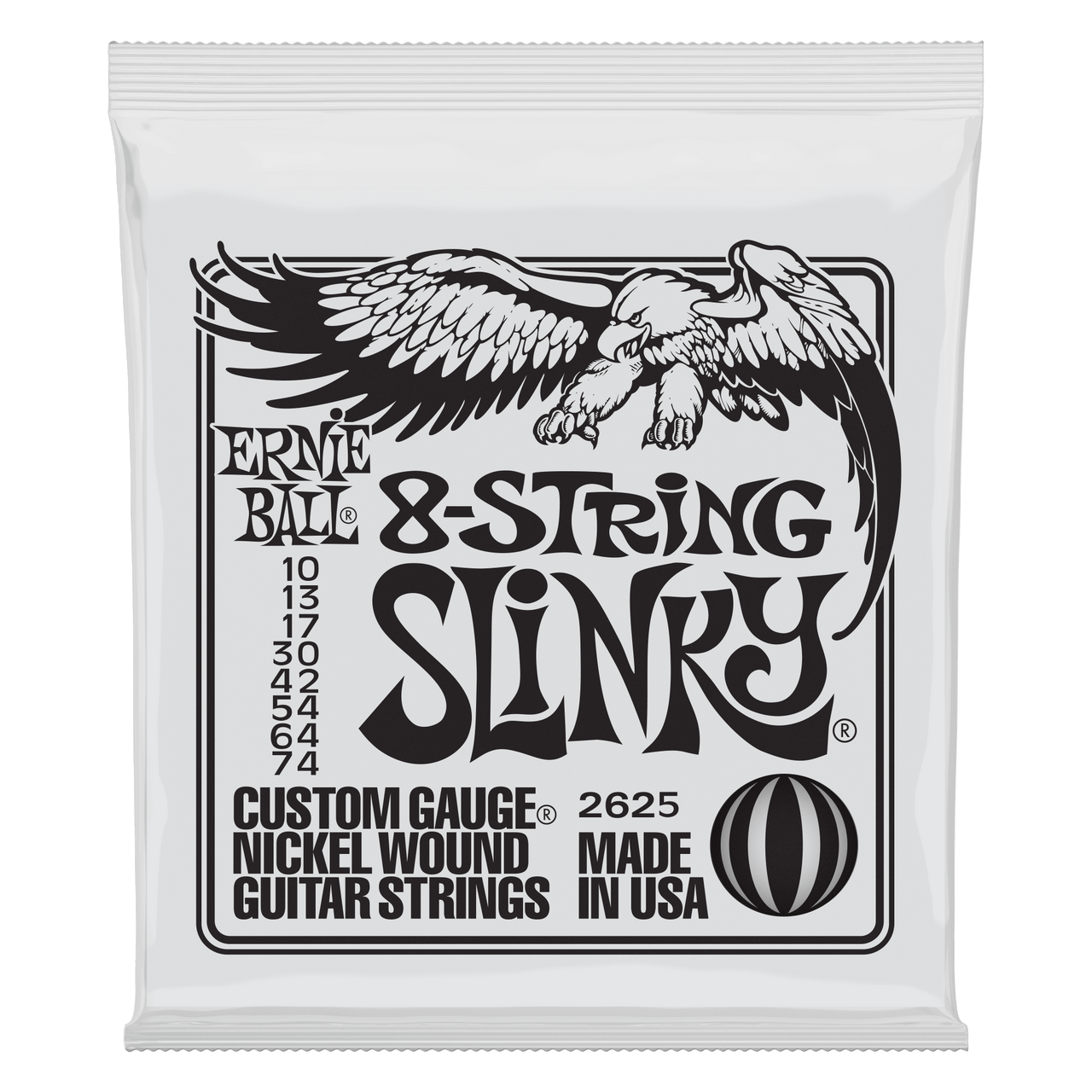 Ernie Ball Slinky 8-String Nickel Wound Electric Guitar Strings - 10-74 Gauge