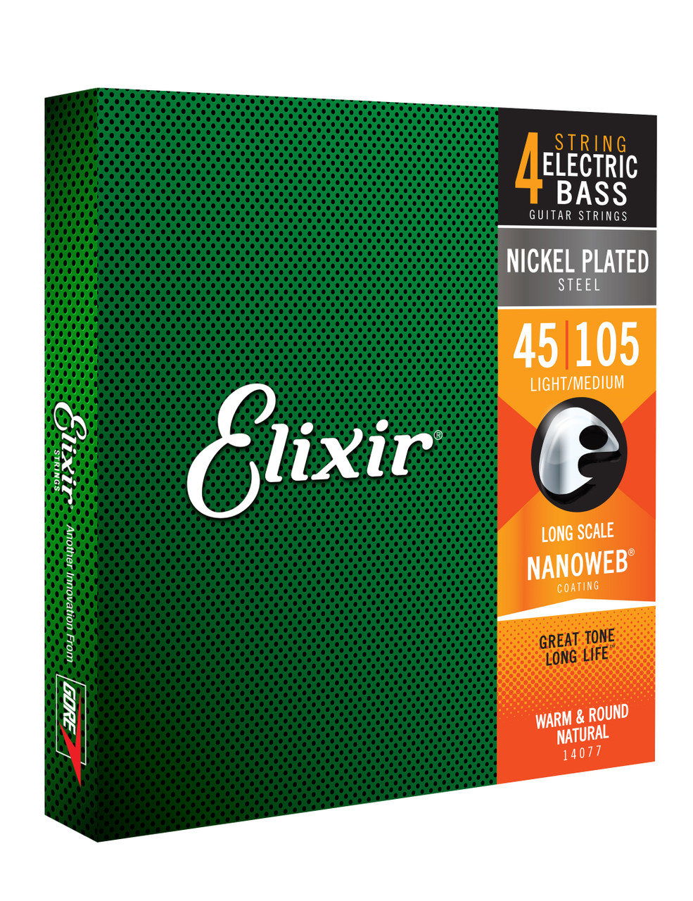 Elixir Strings Nickel Plated Steel 4-String Bass Strings w NANOWEB Coating (45-105)