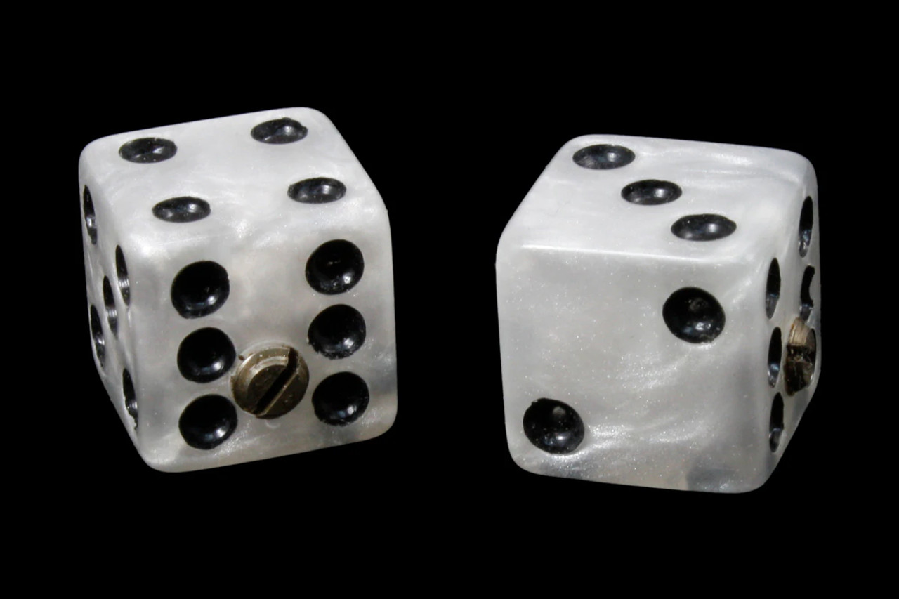Dice Guitar Knobs Unmatched White Pearloid