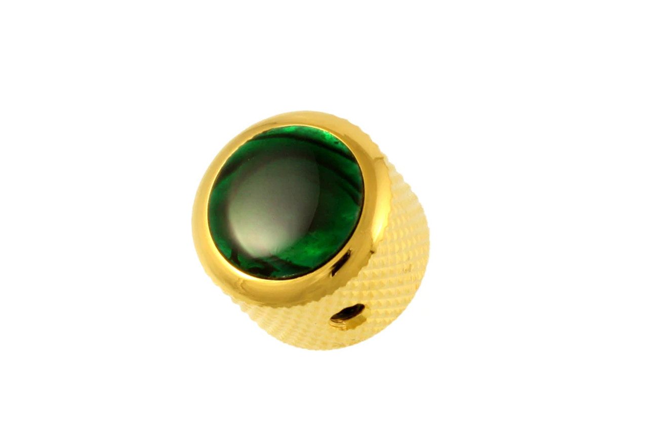 Q-Parts Green Abalone Guitar Dome Knob Gold