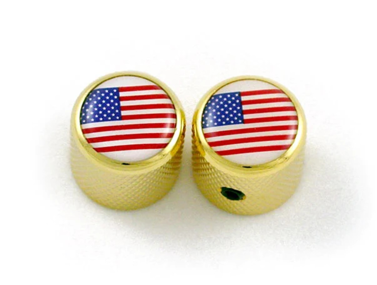 American US Flag Dome Knob Set Gold