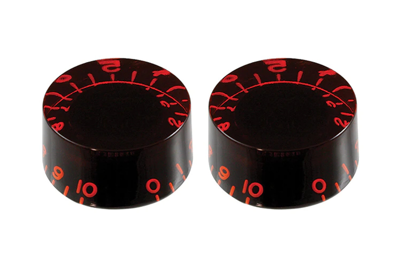 Vintage Style Tinted Speed Knobs Set of 2 Red Tint
