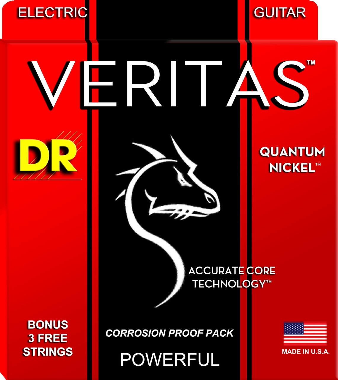 DR Veritas Electric Quantum Nickel 9-42 Corrosion Proof Pack VTE-9 9 11 16 24 32 42 W/Bonus of 3 Free Strings