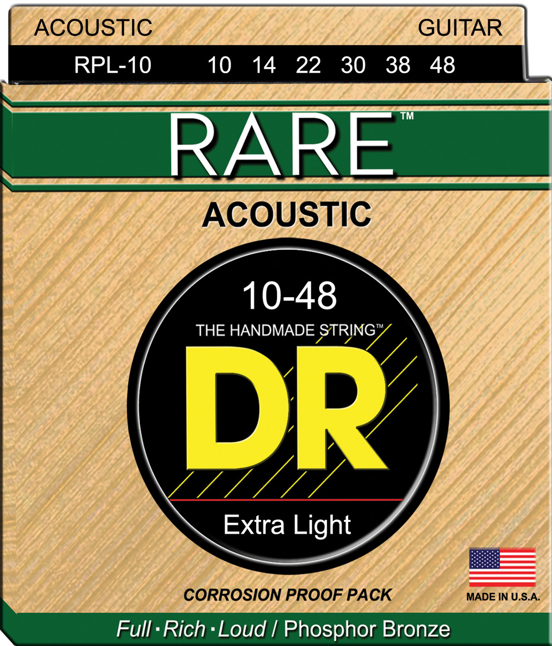 DR Acoustic Rare Phosphor Bronze Acoustic Strings Extra Light 10-48