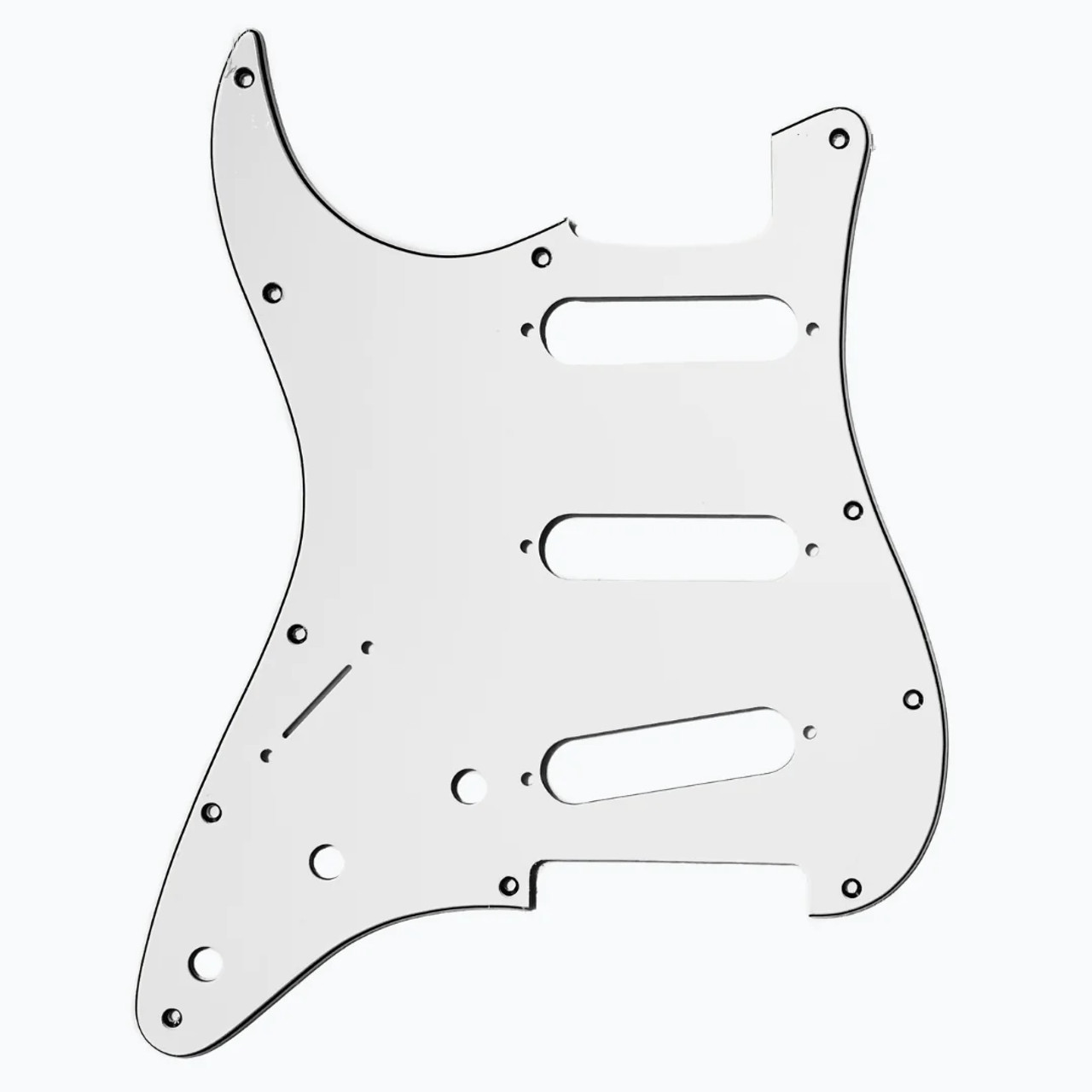 White 3-Ply Pickguard for Stratocaster 11-Hole-LH
