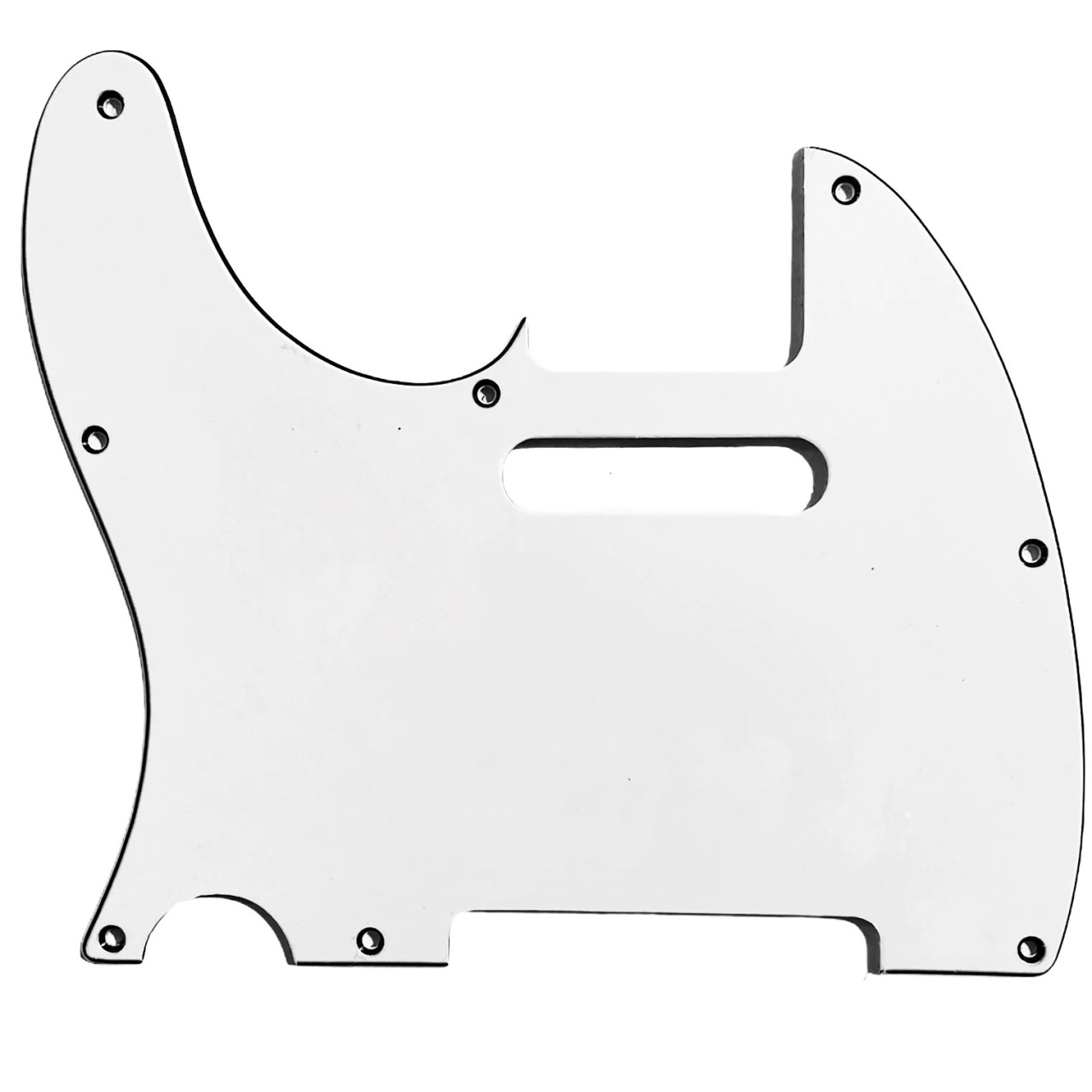 White 3-Ply Pickguard for Telecaster 8-Hole-LH