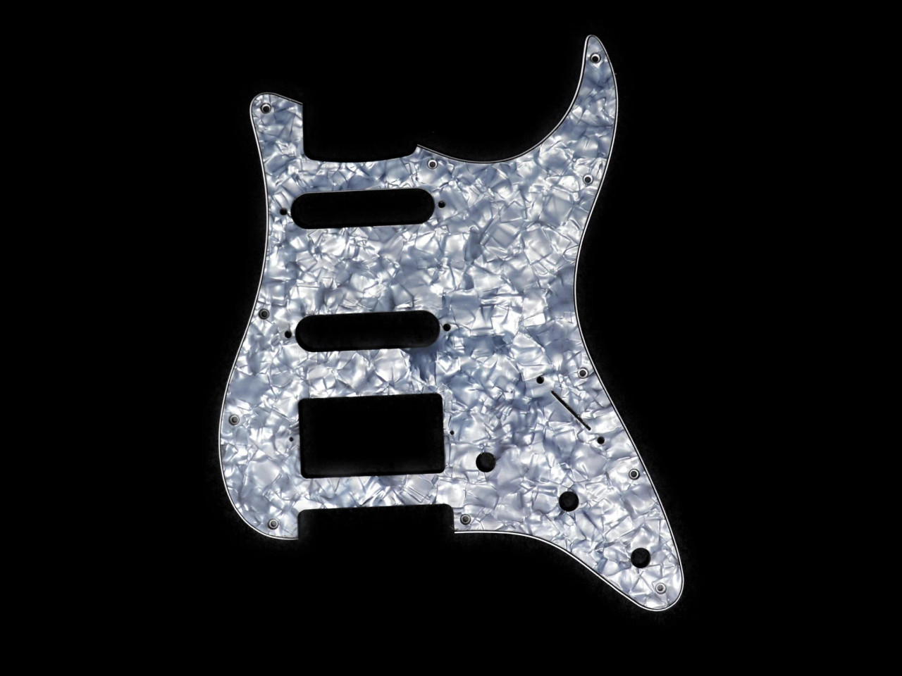 1HB 2SC 11-hole Pickguard for Stratocaster- Black Pearloid