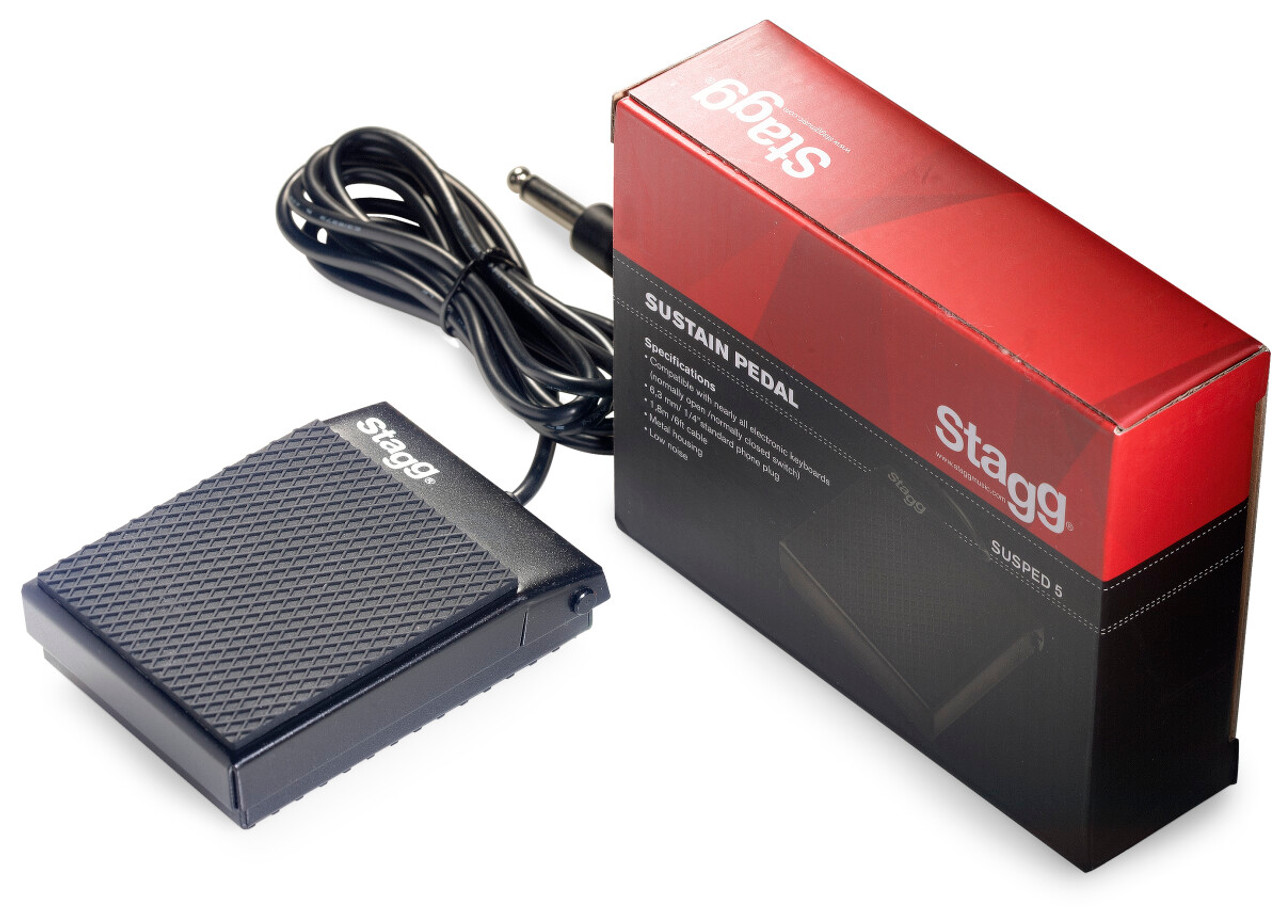 Stagg Universal Sustain Pedal for Electronic Piano or Keyboard, with Polarity Switch and Metal Housing