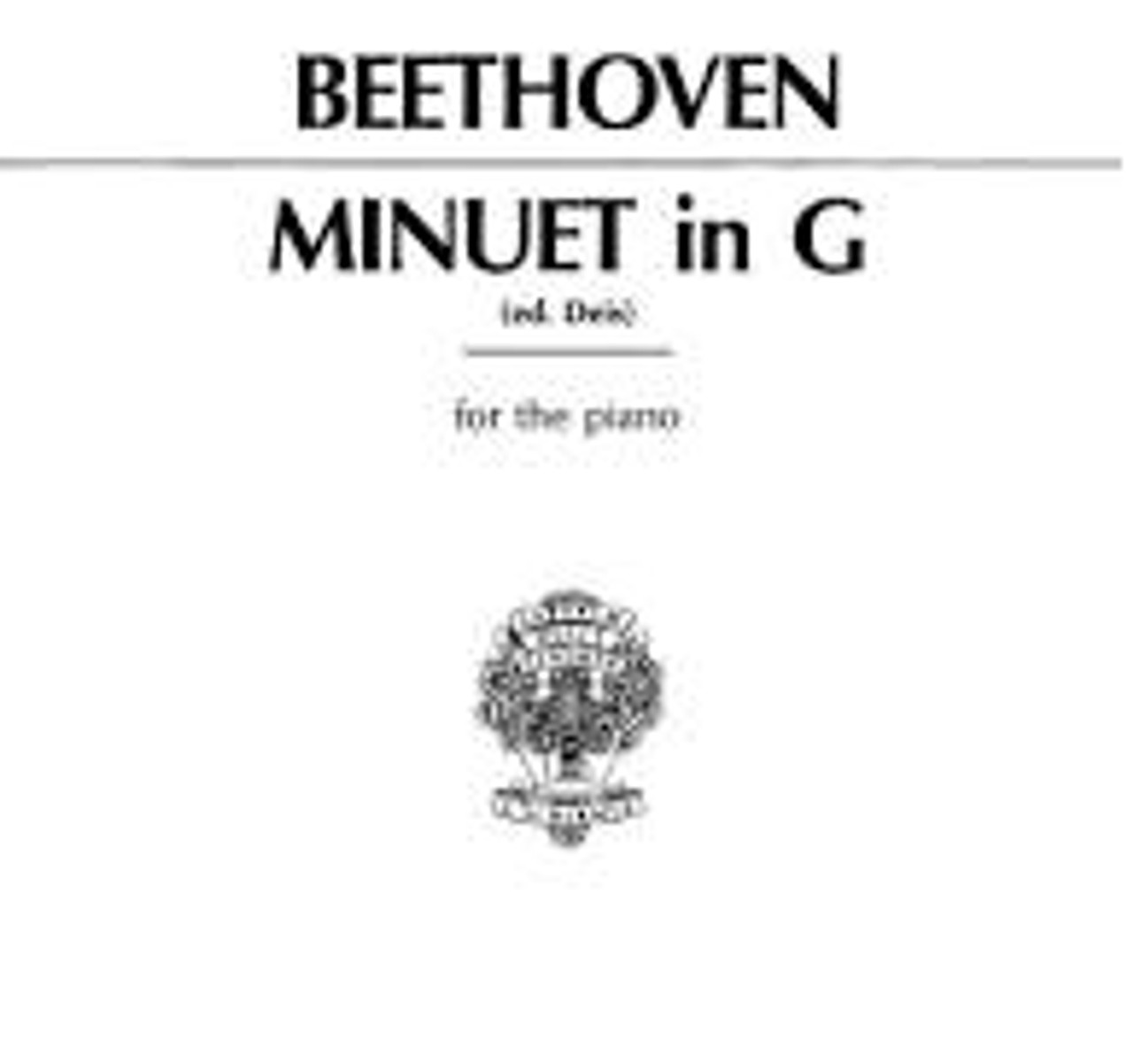 Beethoven Minuet in G (edited by Carl Deis) for the Piano Sheet Music