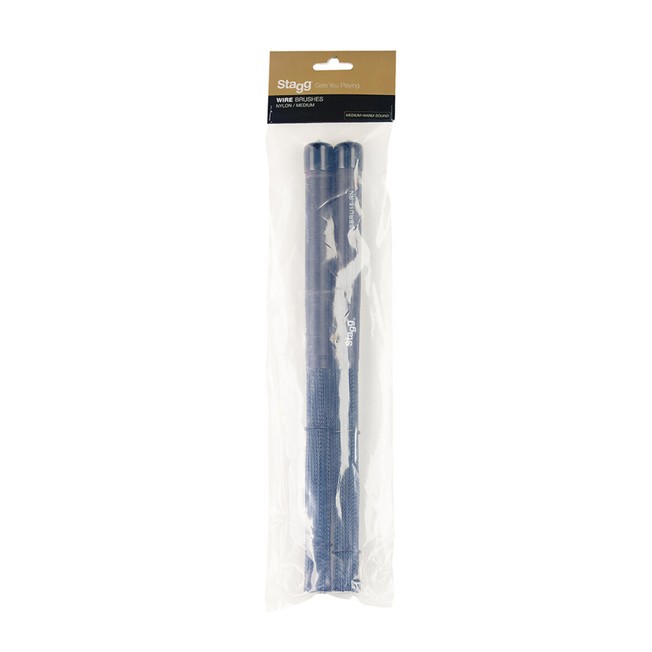 Stagg Pair of Nylon Brushes-Rubber Handle 200