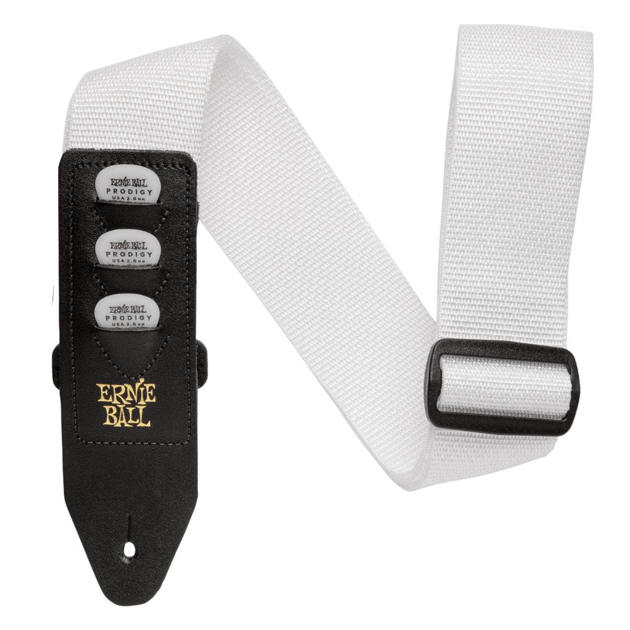 Ernie Ball Polypro Pickholder Guitar Strap/Bass Strap - White