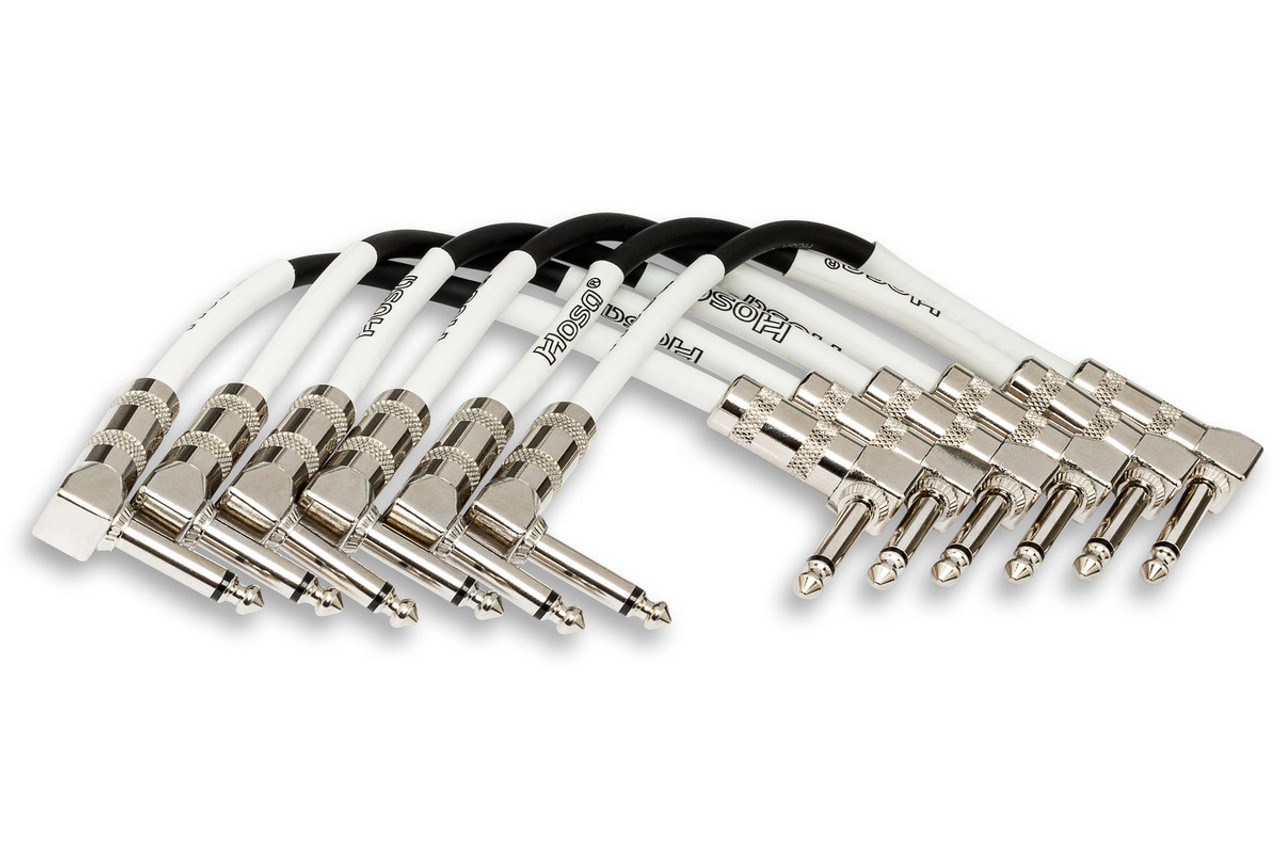 Hosa Guitar Patch Cable, Right-angle to Same 6in (6pc)