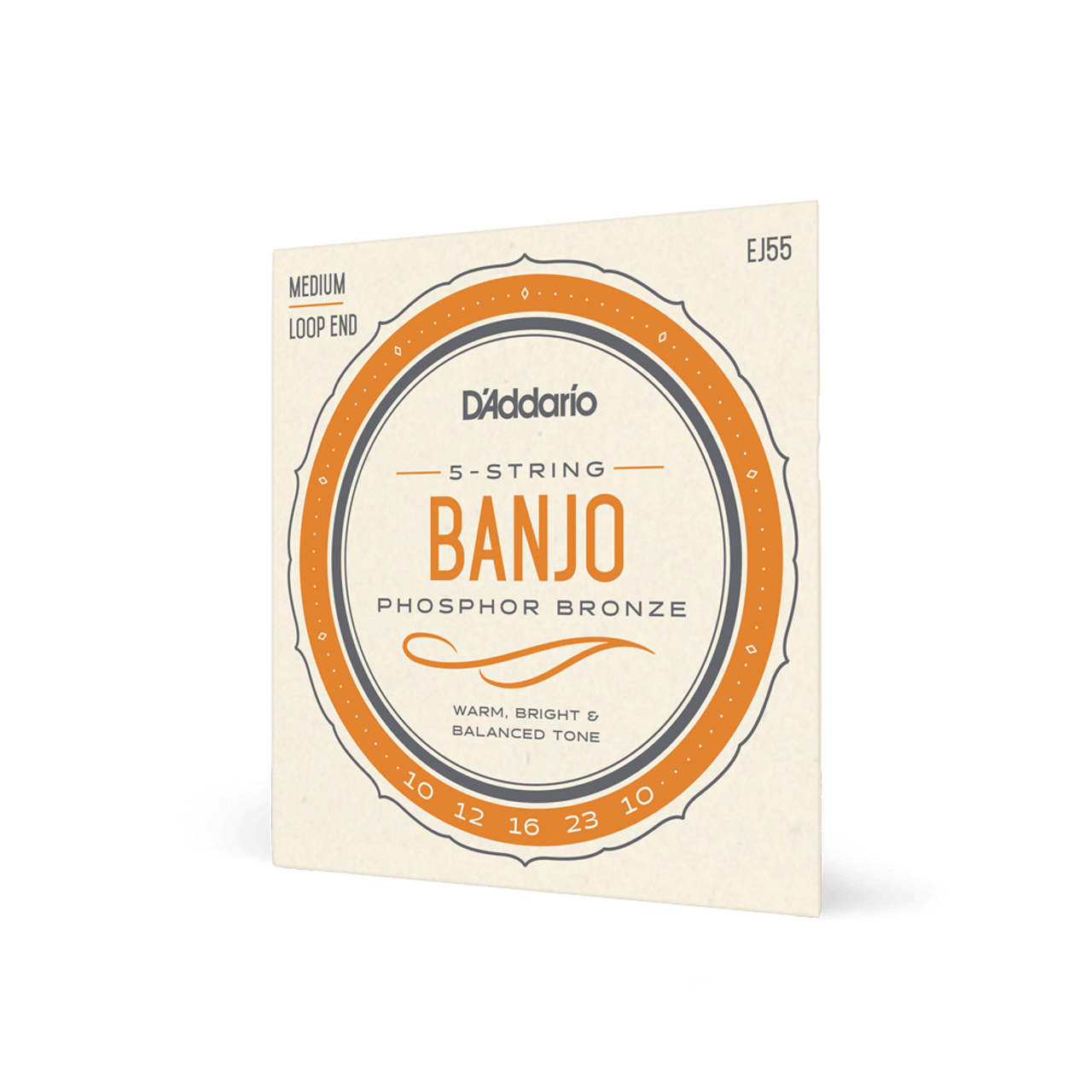 D'Addario EJ55 5-String Banjo Strings, Phosphor Bronze, Medium, 10-23
