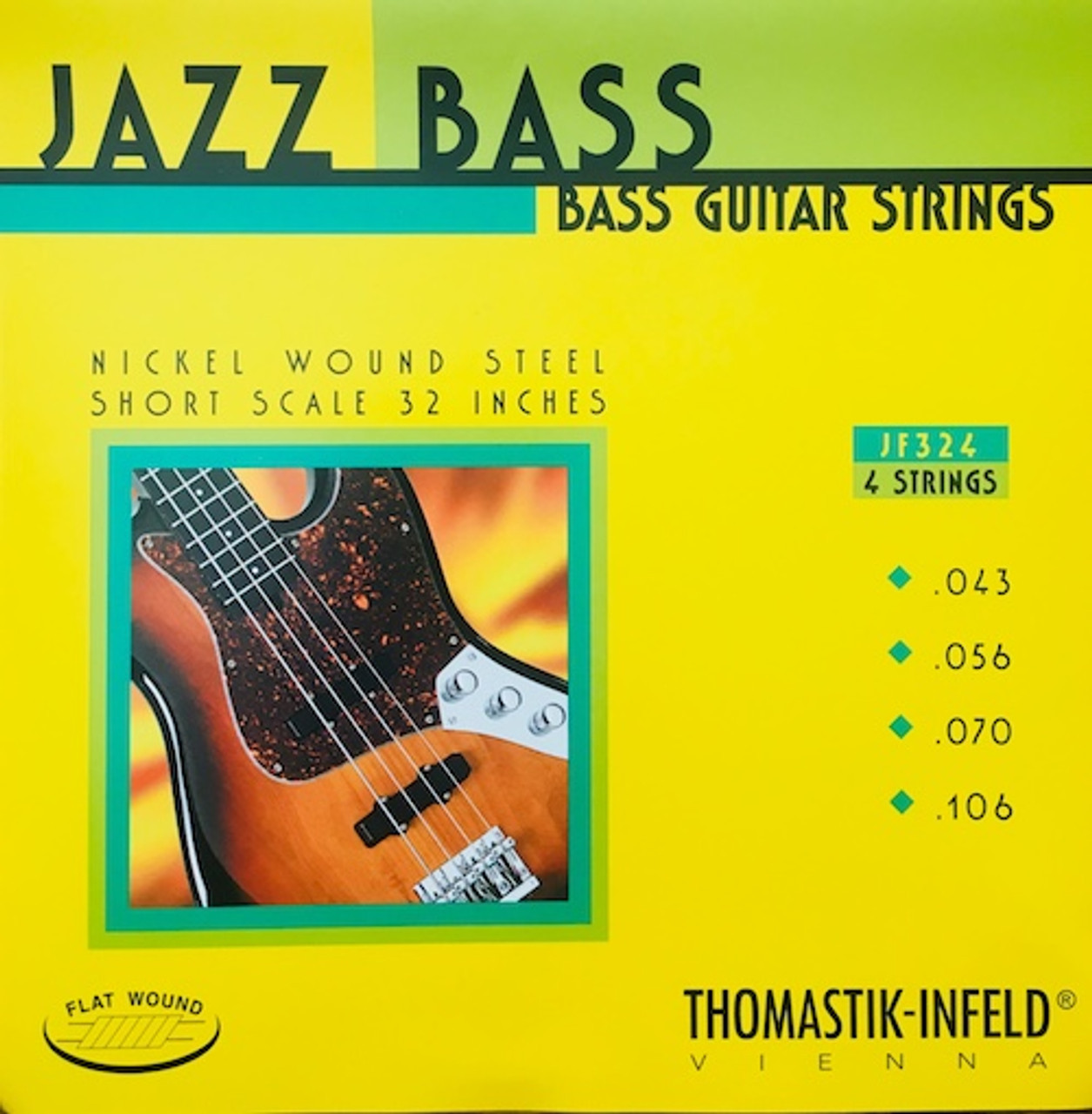 Thomastik Jazz Flat Wound-Nickel Bass Guitar Strings .43-.106 Thomastik Jazz Flat Wound-Nickel Bass Guitar Strings .43-.106