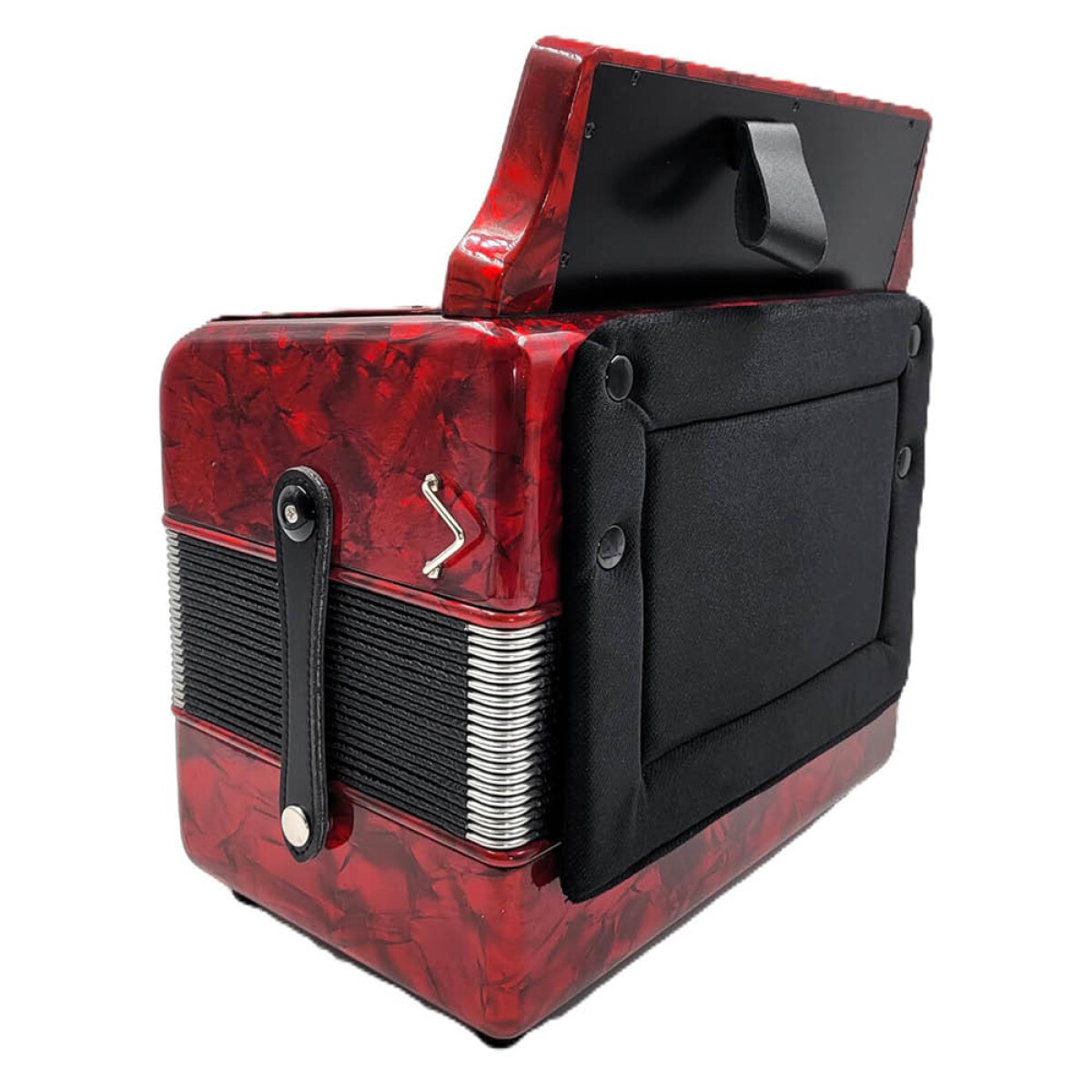 Rossetti 3 Row, 31 treble, 12 bass Diatonic button red accordion FBE Fa