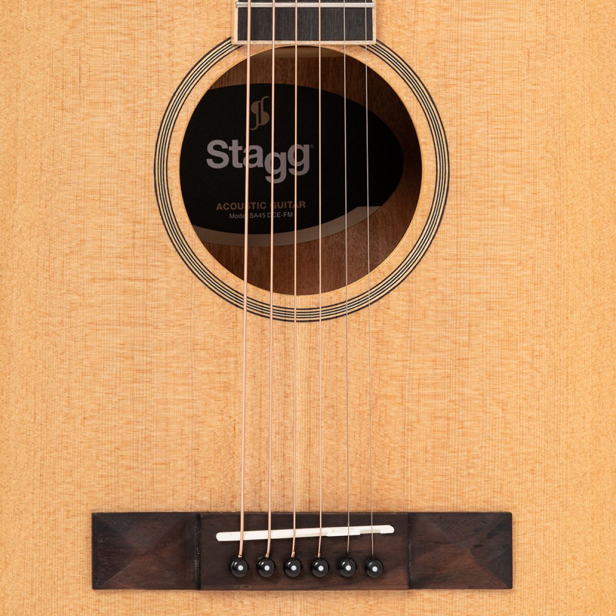Stagg SA45 DCE-FM Dreadnought cutaway acoustic-electric guitar with spruce top, 45 series