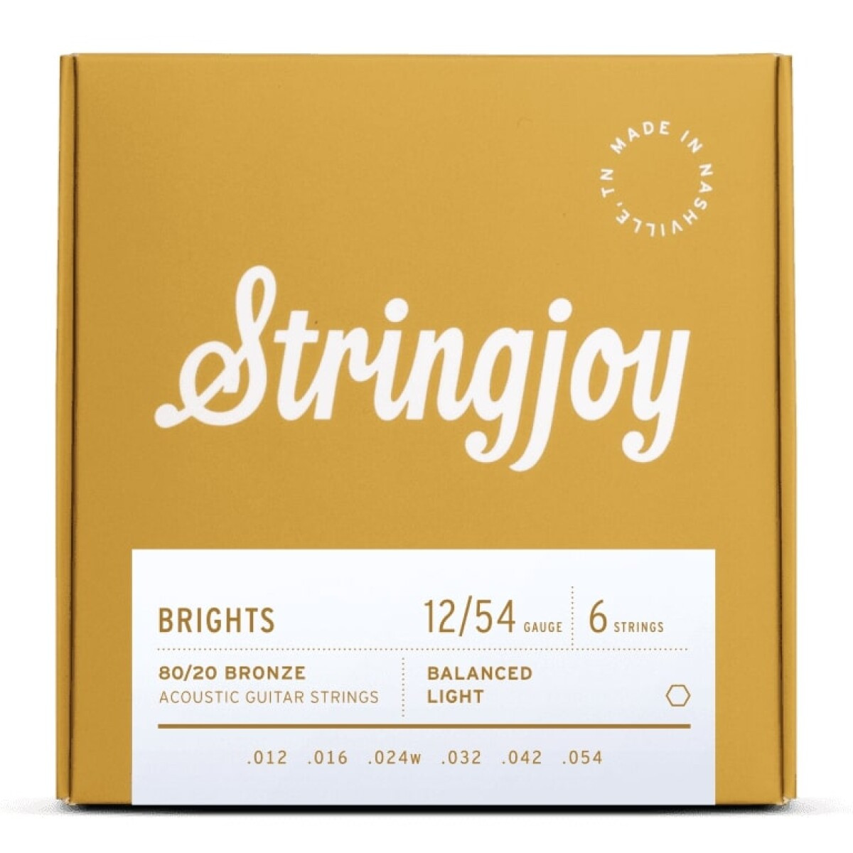 Stringjoy SJ-BB1254 BRIGHTS 12-54 80/20 Acoustic Guitar