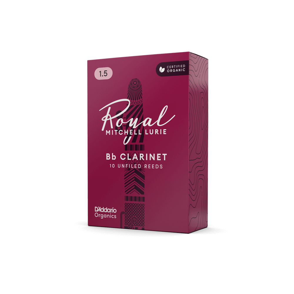 D'addario Royal Mitchell Lurie Organic Bb Clarinet Reeds-10 Pack (3.0)