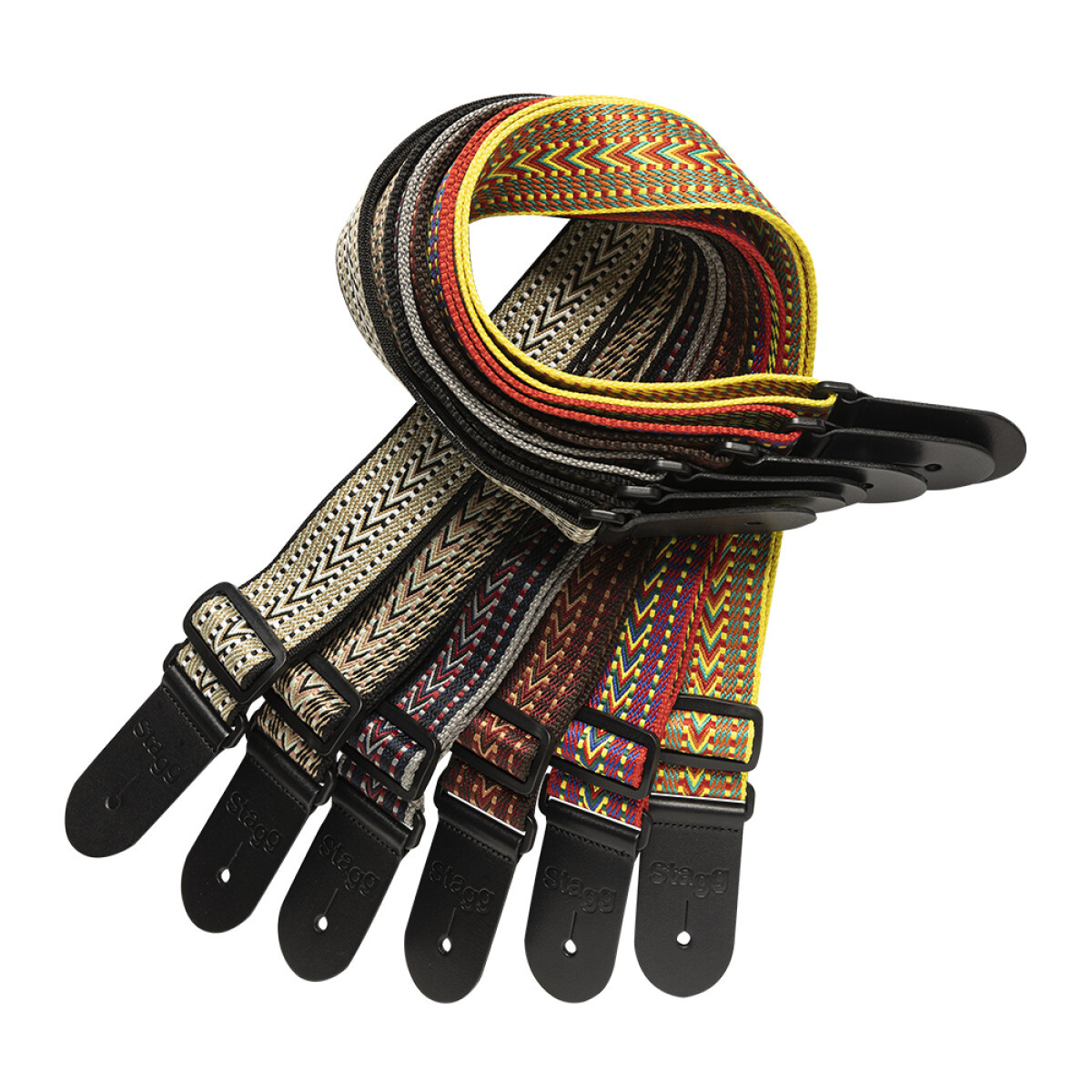 Stagg  Woven Cotton Strap Rafter White