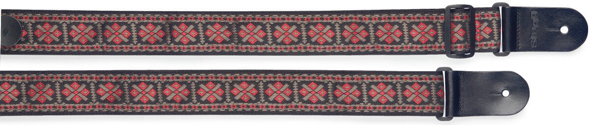 Stagg Woven nylon guitar strap with cross pattern