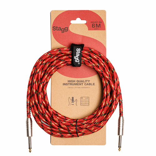 Stagg 6 m (20')  Vintage Tweed Cable-Straight to Straight RD