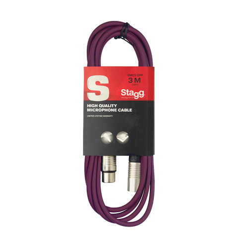 Stagg 3 m (10') Deluxe Instrument Cable -Straight to Straight PP