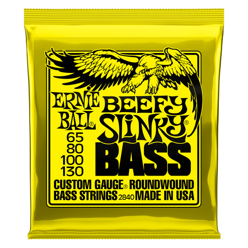 Ernie Ball Beefy Slinky Nickel Wound Electric Bass Strings 65-130 Gauge