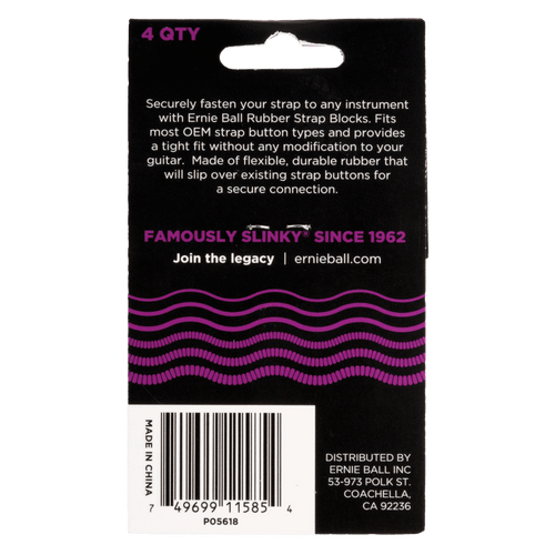 Ernie Ball Strap Blocks - Purple - 4 Pack