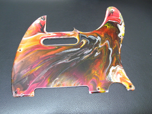 Custom Painted Telecaster Pickguard -Candy Cane Sushi