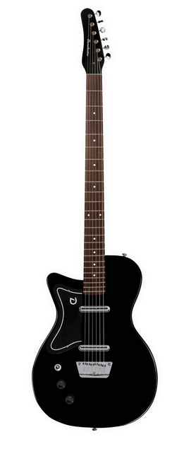 Danelectro DANO 56 SINGLE CUT BASS BLACK - DOLPHIN HEADSTOCK