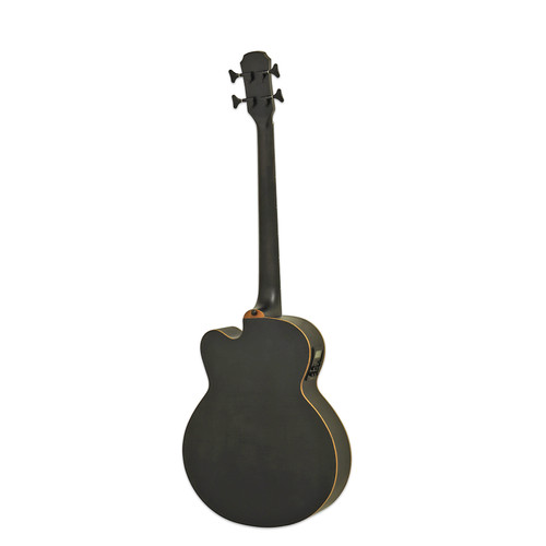 ARIA Stained Black Medium Scale Fretless Elec-Acous Bass w/ Bag