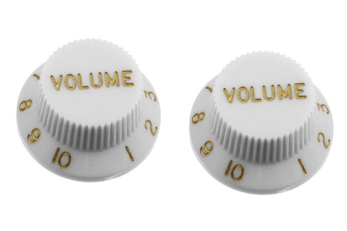 White Volume Knobs For Stratocaster Set of 2 Plastic