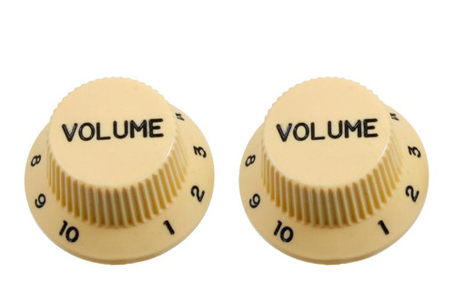 Cream Volume Knobs For Stratocaster Set of 2 Plastic