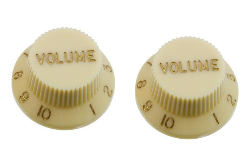 Vintage Cream Volume Knobs For Stratocaster Set of 2 Plastic