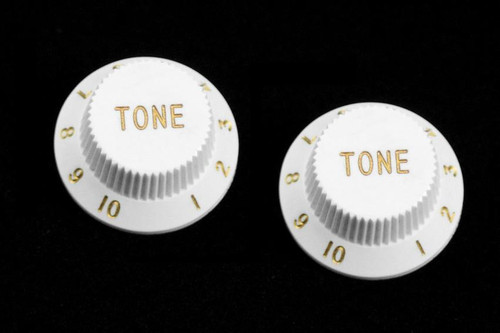 White Tone Knobs For Stratocaster Set of 2 Plastic