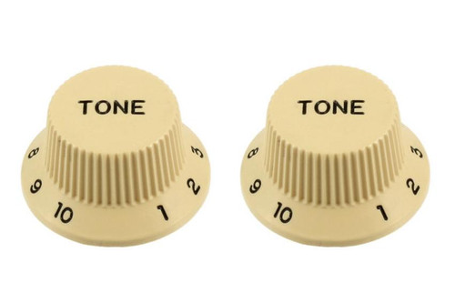 Cream Tone Knobs For Stratocaster Set of 2 Plastic
