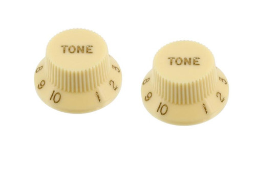 Vintage Cream Tone Knobs For Stratocaster Set of 2 Plastic